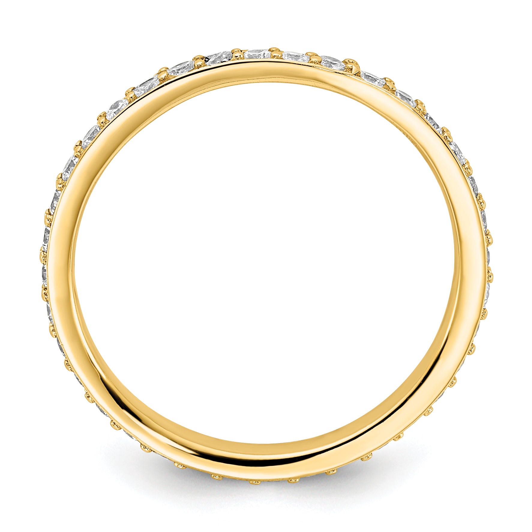 Cheryl M Sterling Silver Gold-plated Polished CZ Eternity Ring Secondary image