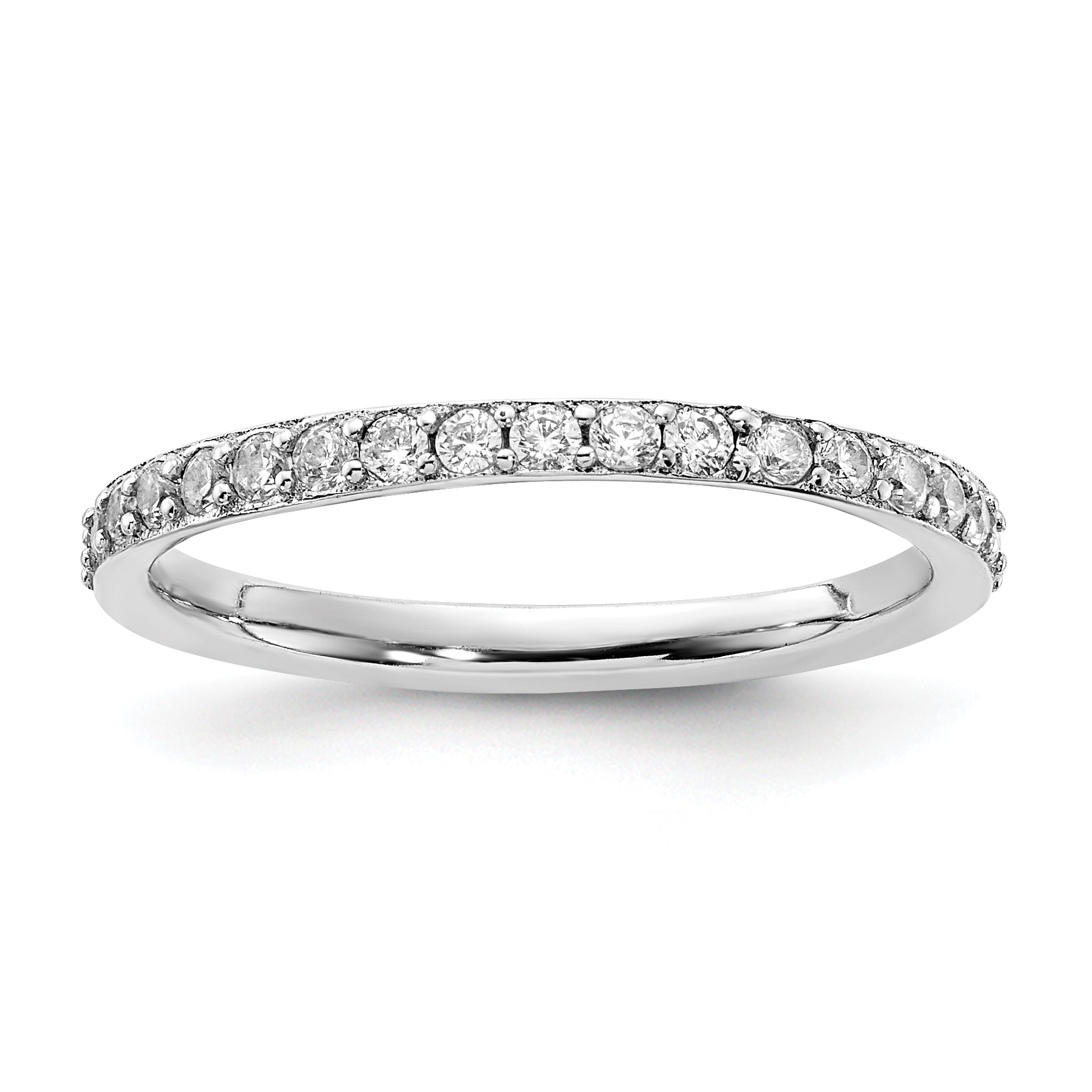 Cheryl M Sterling Silver Rhodium-plated Polished CZ Eternity Ring Main image