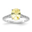 Cheryl M Sterling Silver Rhodium-plated Polished Oval Yellow and White CZ Ring