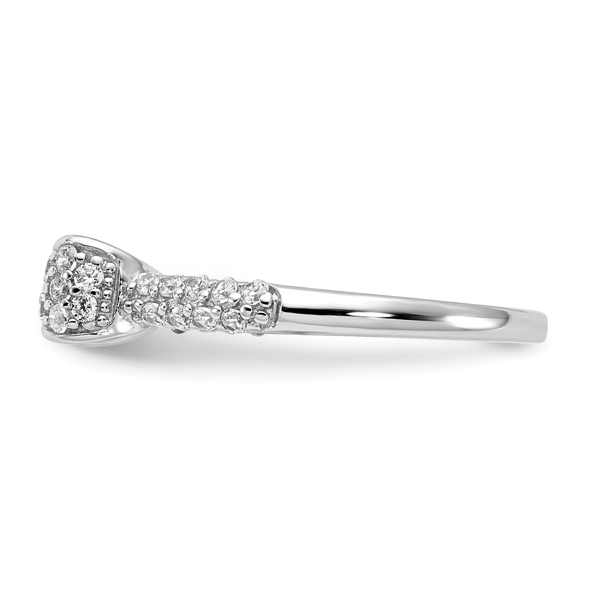 Cheryl M Sterling Silver Rhodium-plated Polished CZ Bow Ring
