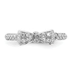 Cheryl M Sterling Silver Rhodium-plated Polished CZ Bow Ring