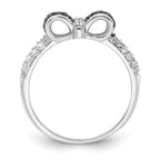 Cheryl M Sterling Silver Rhodium-plated Polished Yellow and White CZ Ring