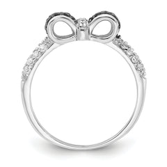 Cheryl M Sterling Silver Rhodium-plated Polished Yellow and White CZ Ring
