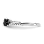 Cheryl M Sterling Silver Rhodium-plated Polished Yellow and White CZ Ring