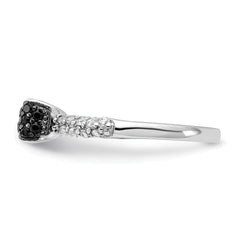 Cheryl M Sterling Silver Rhodium-plated Polished Yellow and White CZ Ring