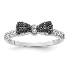 Cheryl M Sterling Silver Rhodium-plated Polished Yellow and White CZ Ring