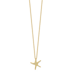 Cheryl M Sterling Silver Gold-plated Polished Yellow CZ Starfish 16 Inch with 2 Inch Extension Necklace