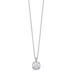 Cheryl M Sterling Silver Rhodium-plated Polished Fancy Gallery Cushion-cut CZ 18 Inch Necklace