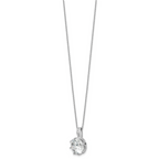 Cheryl M Sterling Silver Rhodium-plated Polished Fancy Gallery Cushion-cut CZ 18 Inch Necklace