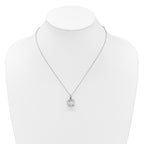 Cheryl M Sterling Silver Rhodium-plated Polished Fancy Gallery Cushion-cut CZ 18 Inch Necklace