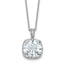Cheryl M Sterling Silver Rhodium-plated Polished Fancy Gallery Cushion-cut CZ 18 Inch Necklace