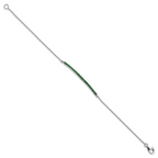 Cheryl M Sterling Silver Hematite and Rhodium-plated Polished and Beaded Green Glass Bar 7 Inch Bracelet