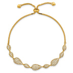 Pear Shape Pave Cubic Zirconia Bracelet in Gold-Plated Sterling Silver, 7mm - Sophia Jewelers