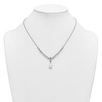 Pear Shape Cubic Zirconia Dangle Necklace in Sterling Silver, 18 Inch - Sophia Jewelers