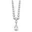 Pear Shape Cubic Zirconia Dangle Necklace in Sterling Silver, 18 Inch - Sophia Jewelers
