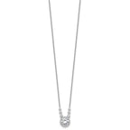 Cubic Zirconia Circles Necklace in Sterling Silver, 18 Inch - Sophia Jewelers