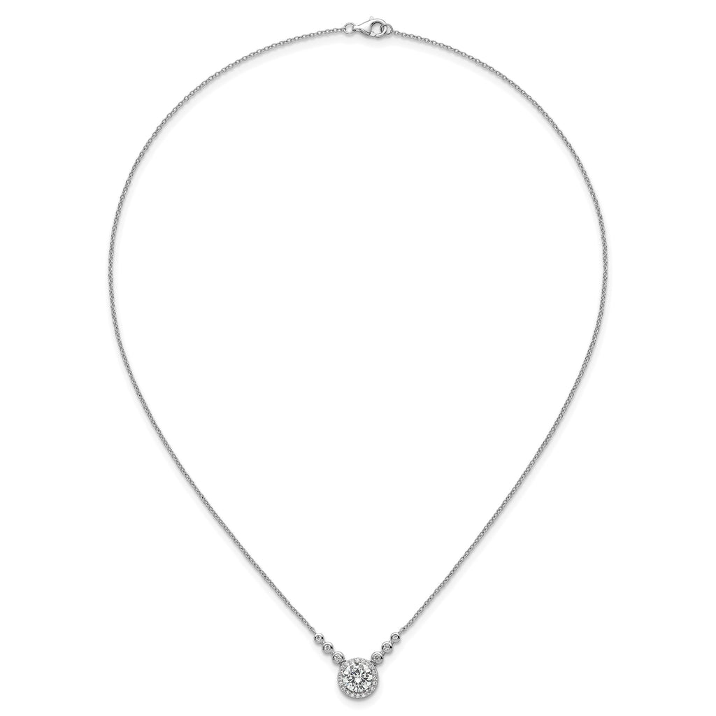 Cubic Zirconia Circles Necklace in Sterling Silver, 18 Inch - Sophia Jewelers
