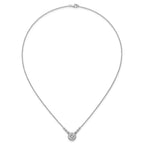 Cubic Zirconia Circles Necklace in Sterling Silver, 18 Inch - Sophia Jewelers