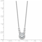 Cubic Zirconia Circles Necklace in Sterling Silver, 18 Inch - Sophia Jewelers