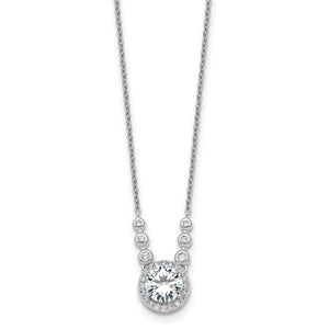 Cubic Zirconia Circles Necklace in Sterling Silver, 18 Inch - Sophia Jewelers