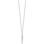 Cubic Zirconia 11-Stone Bezel Necklace in Sterling Silver, 18 Inch - Sophia Jewelers
