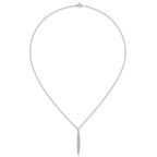 Cubic Zirconia 11-Stone Bezel Necklace in Sterling Silver, 18 Inch - Sophia Jewelers