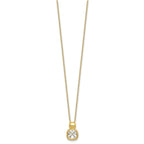 Cubic Zirconia Necklace in Gold-Plated Sterling Silver, 7mm with Extender, 18 Inch - Sophia Jewelers