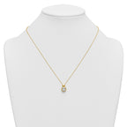 Cubic Zirconia Necklace in Gold-Plated Sterling Silver, 7mm with Extender, 18 Inch - Sophia Jewelers