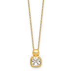 Cubic Zirconia Necklace in Gold-Plated Sterling Silver, 7mm with Extender, 18 Inch - Sophia Jewelers