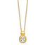 Cubic Zirconia Necklace in Gold-Plated Sterling Silver, 7mm with Extender, 18 Inch - Sophia Jewelers