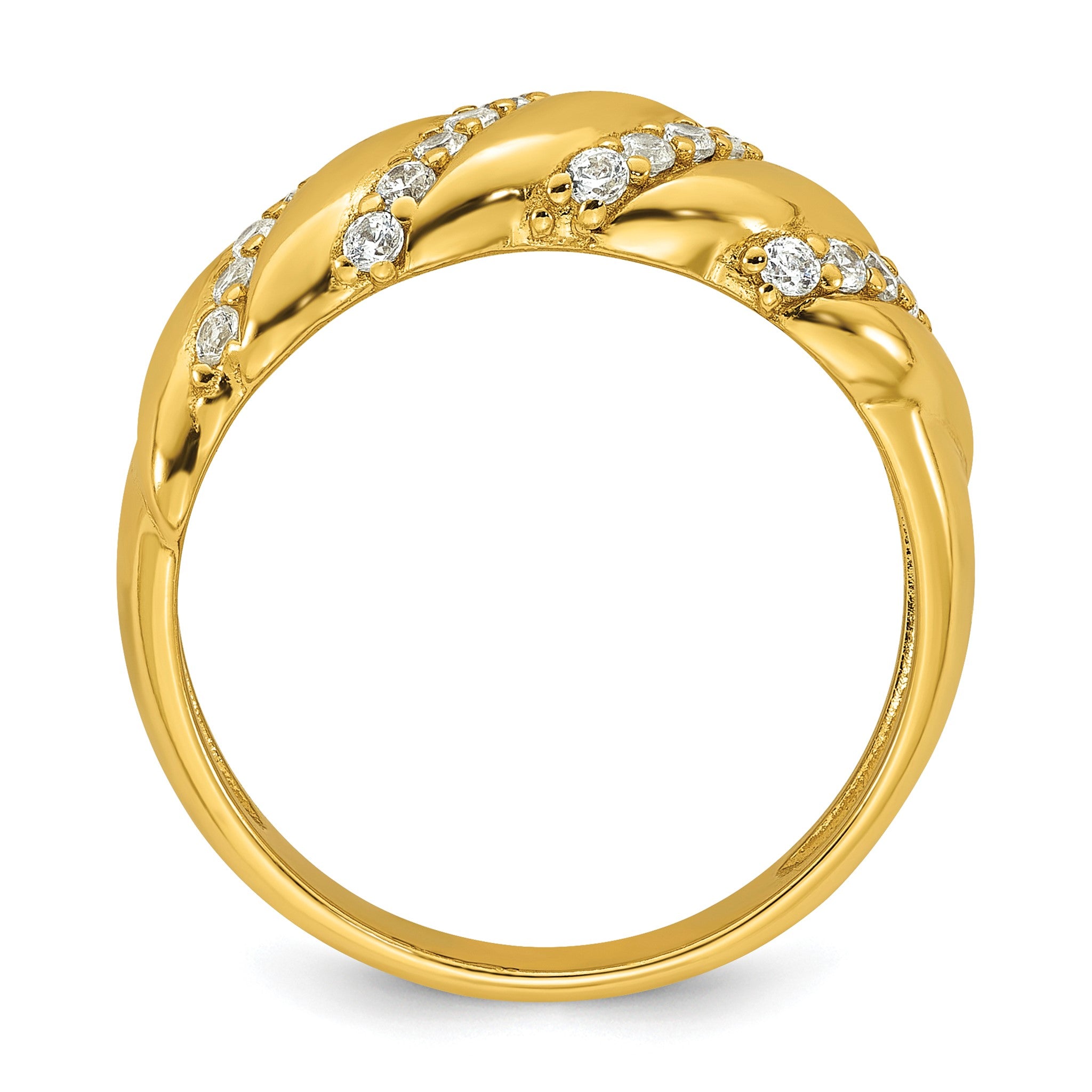 Cubic Zirconia Twist Ring in Gold-Plated Sterling Silver, Size 6 Secondary image