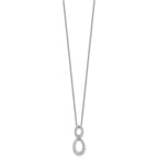Cubic Zirconia & Twisted Oval Slide Necklace in Sterling Silver, 18 Inch - Sophia Jewelers