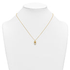 Cubic Zirconia U-Shape Necklace in Gold-Plated Sterling Silver, 16 Inch - Sophia Jewelers