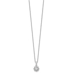Cubic Zirconia Circle Necklace in Sterling Silver, 6mm, 18 Inch - Sophia Jewelers
