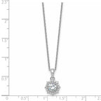 Cubic Zirconia Circle Necklace in Sterling Silver, 6mm, 18 Inch - Sophia Jewelers
