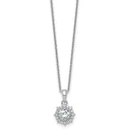 Cubic Zirconia Circle Necklace in Sterling Silver, 6mm, 18 Inch - Sophia Jewelers