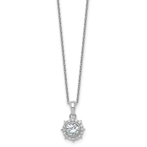Cubic Zirconia Circle Necklace in Sterling Silver, 6mm, 18 Inch - Sophia Jewelers