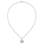 Tapered Baguette & Princess Cubic Zirconia Necklace in Sterling Silver, 18 Inch - Sophia Jewelers
