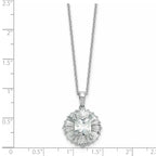 Tapered Baguette & Princess Cubic Zirconia Necklace in Sterling Silver, 18 Inch - Sophia Jewelers