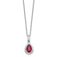 Cubic Zirconia & Lab-Created Ruby Teardrop Necklace in Sterling Silver, 18 Inch - Sophia Jewelers