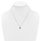 Lab-Created Ruby & Cubic Zirconia Heart Necklace in Sterling Silver, 18 Inch - Sophia Jewelers