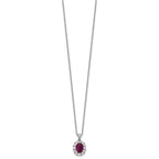 Lab-Created Ruby & Cubic Zirconia Necklace in Sterling Silver, 18 Inch - Sophia Jewelers