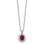Lab-Created Ruby & Cubic Zirconia Necklace in Sterling Silver, 18 Inch - Sophia Jewelers