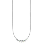 Cubic Zirconia & Lab-Created Opal Hearts Necklace in Sterling Silver, 18 Inch - Sophia Jewelers