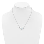 Cubic Zirconia & Lab-Created Opal Hearts Necklace in Sterling Silver, 18 Inch - Sophia Jewelers
