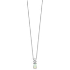 Cubic Zirconia & Lab-Created Opal Teardrop Necklace in Sterling Silver, 18 Inch - Sophia Jewelers