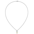 Cubic Zirconia & Lab-Created Opal Teardrop Necklace in Sterling Silver, 18 Inch - Sophia Jewelers