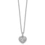 Cubic Zirconia Beaded Heart Necklace in Sterling Silver, 18 Inch - Sophia Jewelers