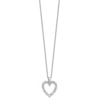 Cubic Zirconia Heart Necklace in Sterling Silver, 2.75mm, 18 Inch - Sophia Jewelers