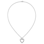 Cubic Zirconia Heart Necklace in Sterling Silver, 2.75mm, 18 Inch - Sophia Jewelers